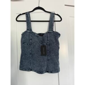 $118 New Michael Lauren Denim Look Corset Tank - Small